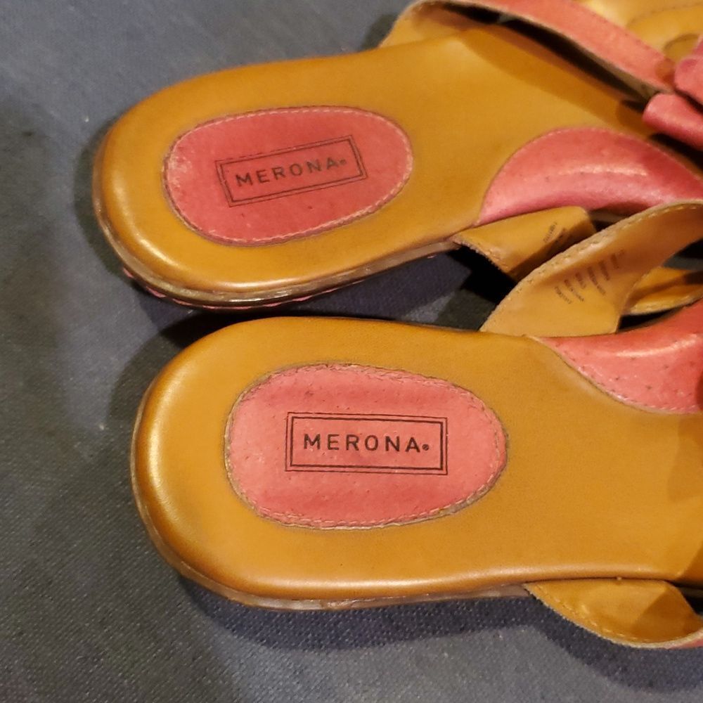 Comfy Pink Flower Merona Sandals Size 10 - Picture 5 of 7